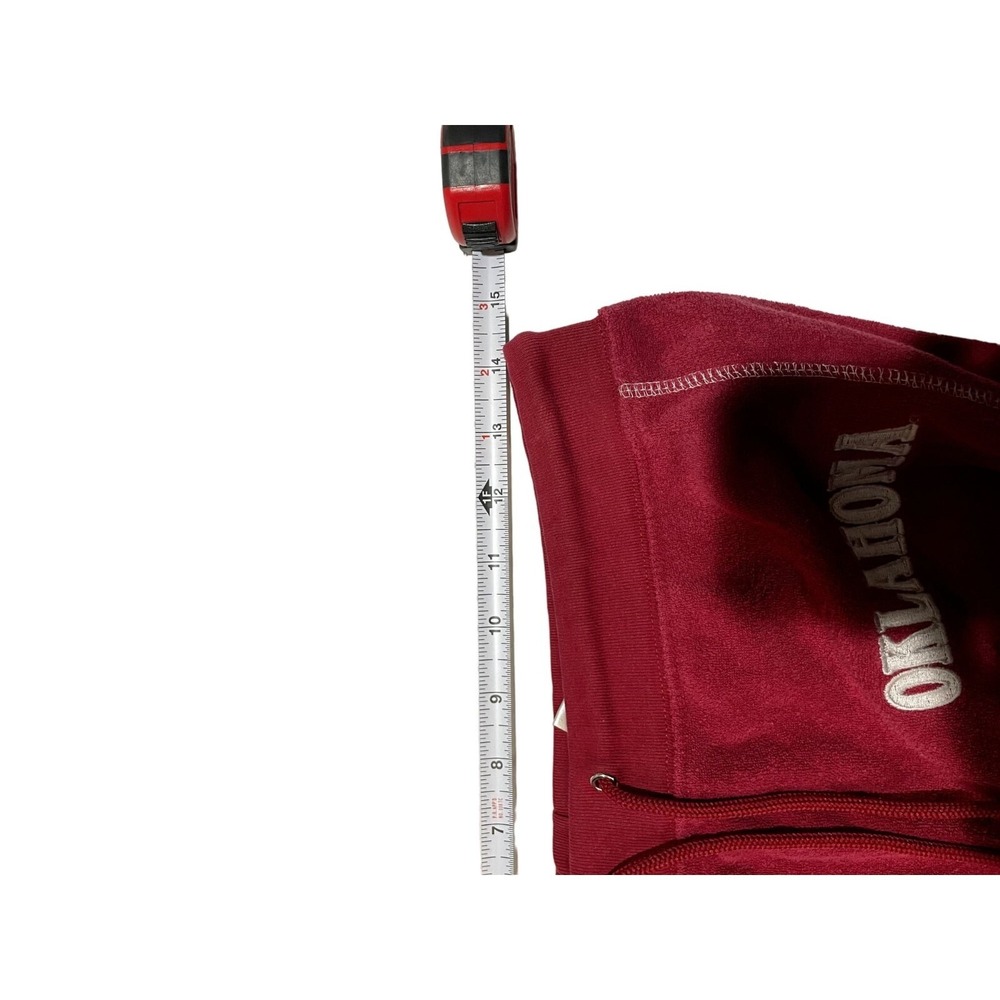 Red Oak Oklahoma Sooners Velour Tracksuit Set Crimson Red Hoodie Pants Medium S1 - Picture 9 of 10